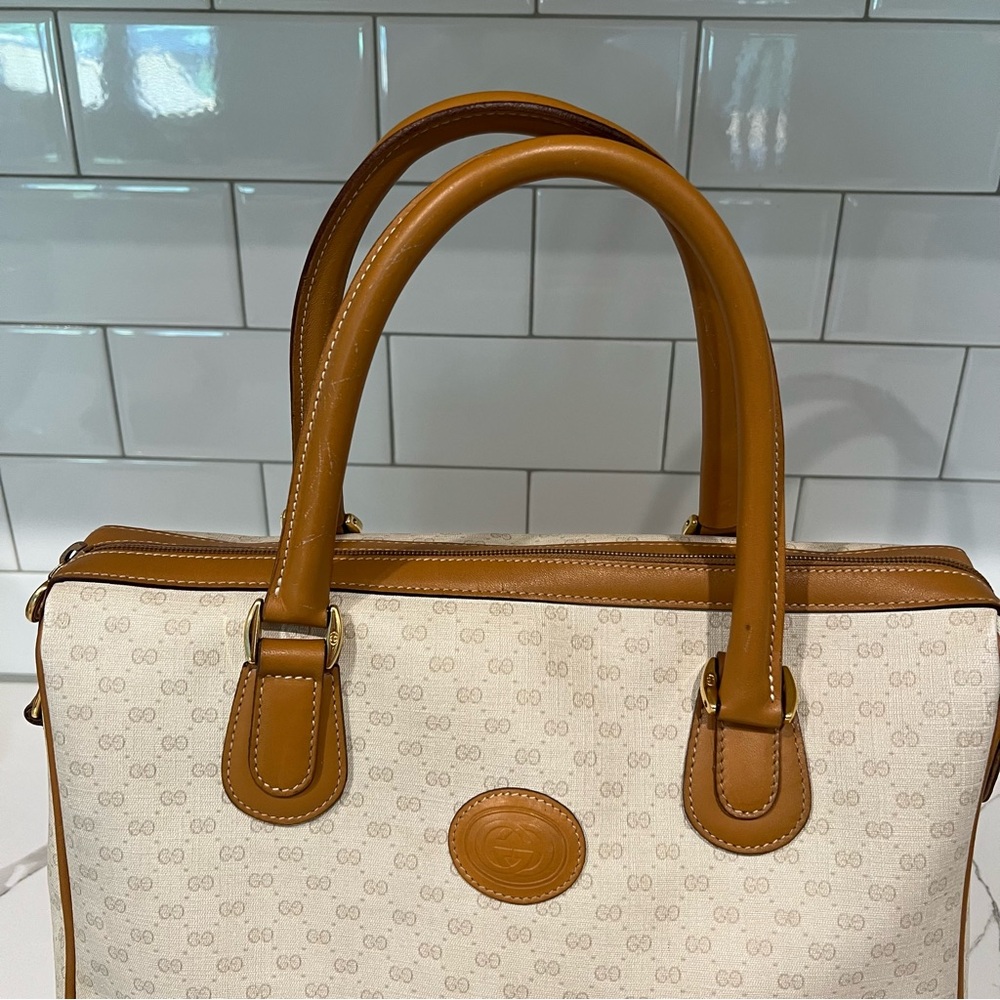 Gucci Beige and Brown Logo Canvas Tote with Matching Wallet - Picture 9 of 16